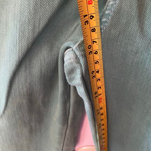 Judy Blue Teal Green Garment Dyed Bootcut Frayed Jeans Women's size 11 / 30 - Picture 9 of 11